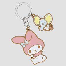 Hello Kitty - My Melody and Flat Enamel Keychain (12B)